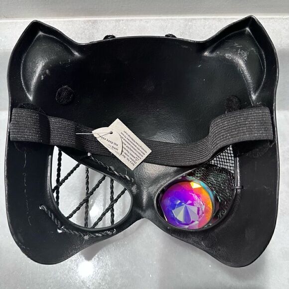 KBW Global Unisex Steampunk Gatto Cat Kaleidoscope Goggles Half Cyborg Mask NWT - Picture 3 of 3